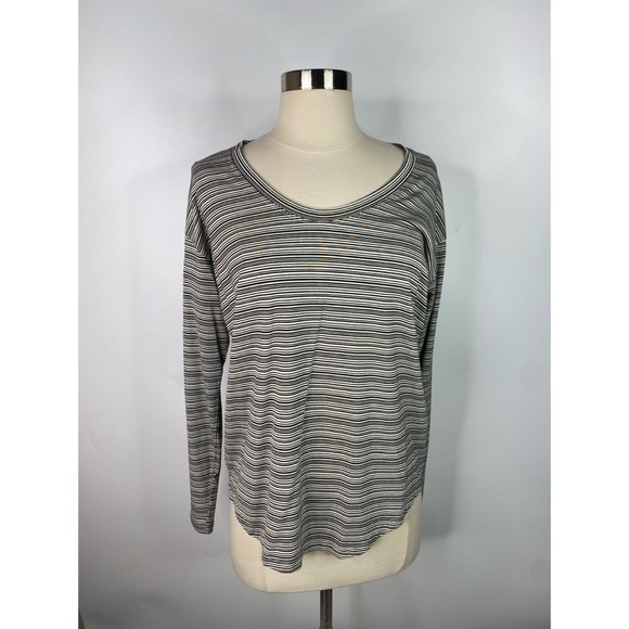Athleta Stripped Scoop Neck Long Sleeve Top - Picture 1 of 9
